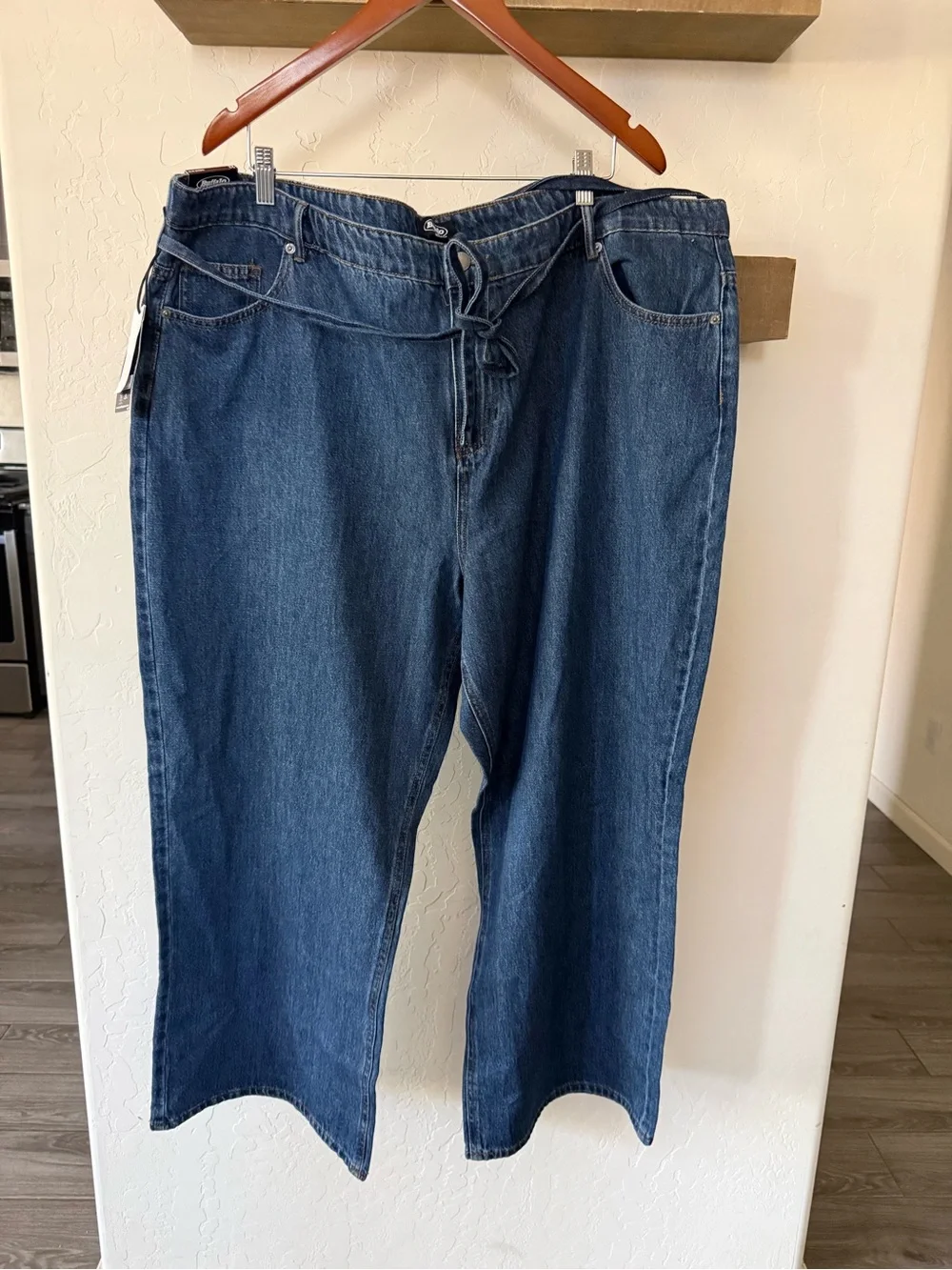 Buffalo Jeans| Belted Denim Jeans in wide Leg,100% cotton•••NWT,Plus size 22